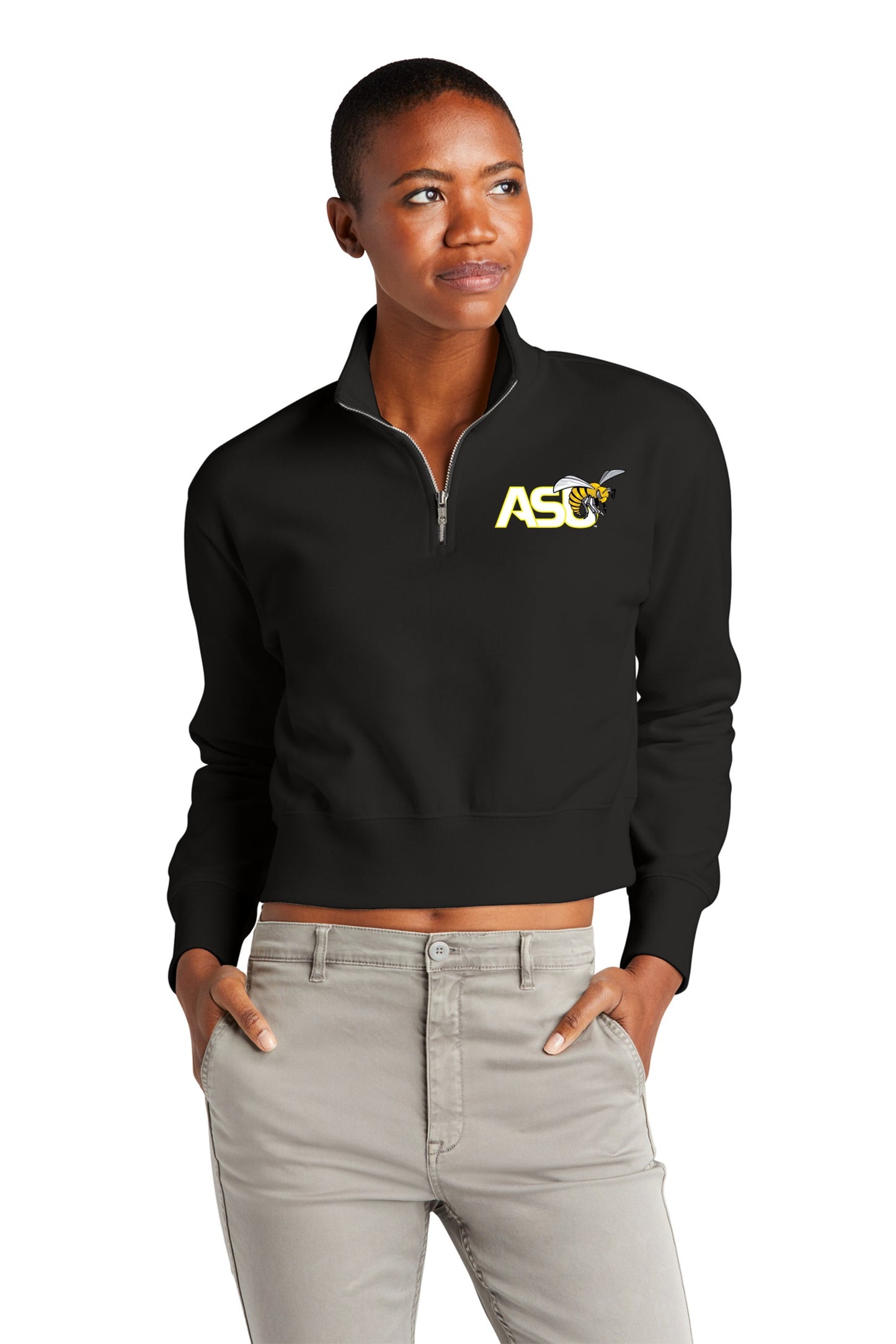 Hornet Cropped Ladies Fleece Half Zip