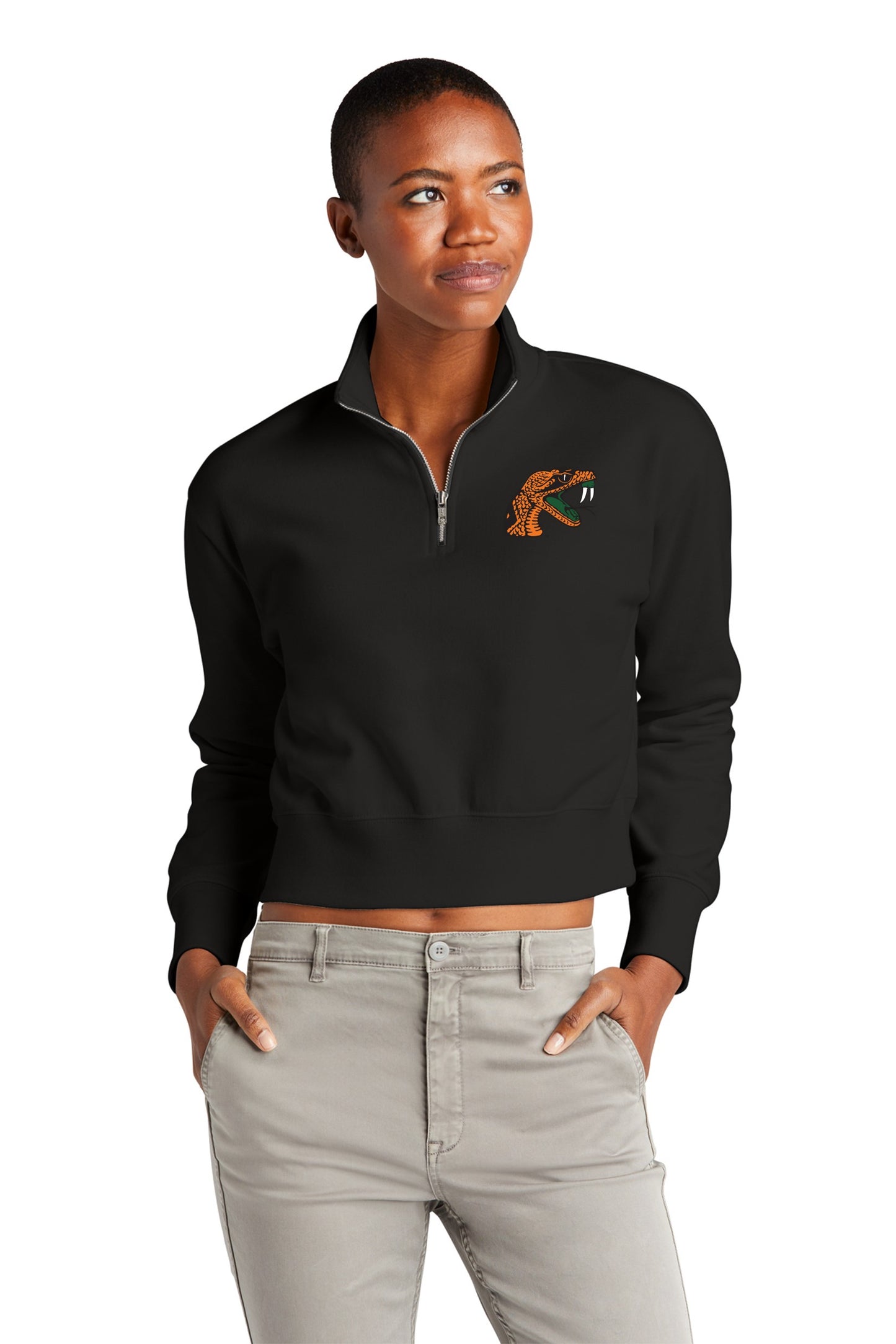 FAMU Cropped Ladies Fleece Half Zip