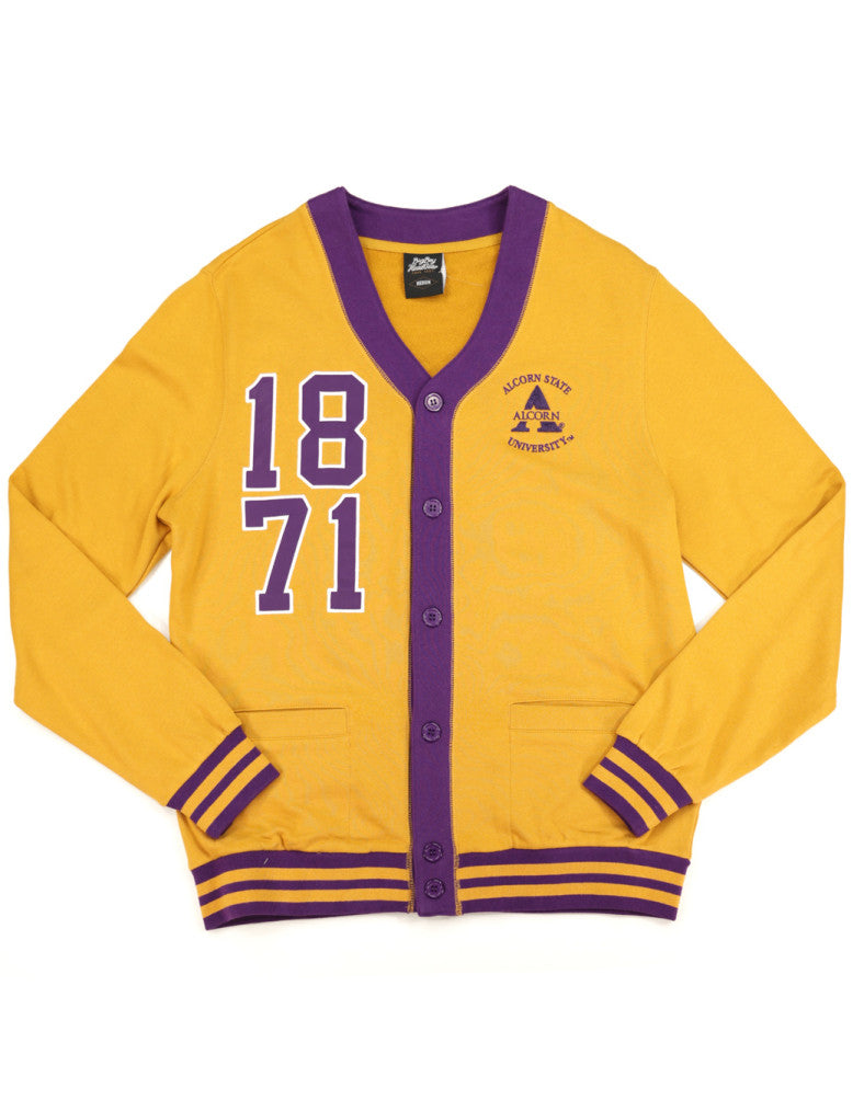 ALCORN STATE MEN'S CARDIGAN (Old Gold)