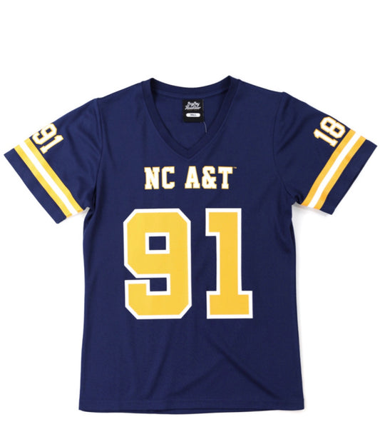 WOMEN'S NORTH CAROLINA A&T STATE FOOTBALL JERSEY TEE